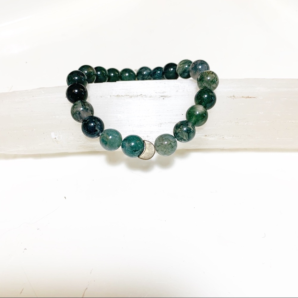 🎋Green Moss Agate “Heart Chakra” Bracelet